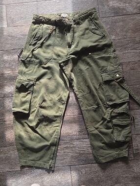 cult gaia Olive Green Cargo Pants with Utility Pockets